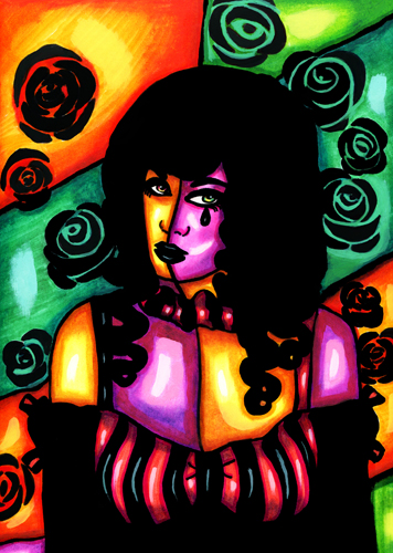 gothic circus girl abstract