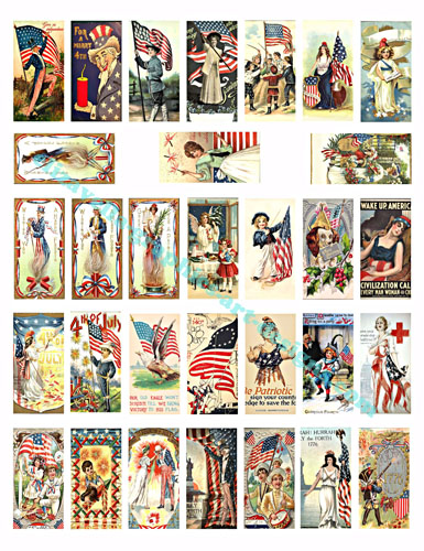  vintage americana patriotic 4th of july art collage sheet printable