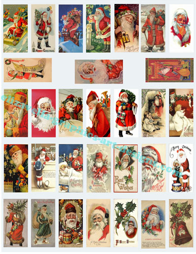  vintage santa claus christmas art collage sheet printable