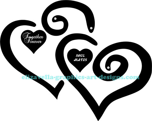  together forever hearts clipart printable art