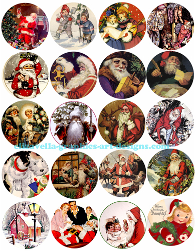  vintage santa claus children christmas art collage sheet printable