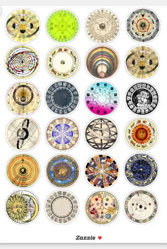 astrological zodiac charts celestial art collage sticker