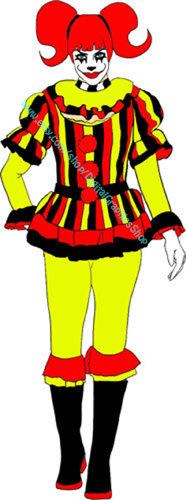 Creepy circus Clown woman printable art clipart png, jpg instant download 