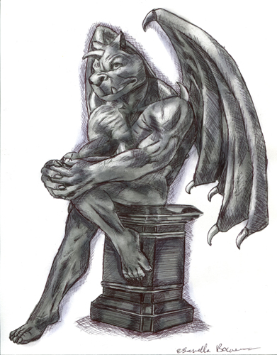 gargoyle dragon illustration