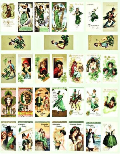  saint pattys day, st patricks, irish, clipart instant download domino images digital collage sheet