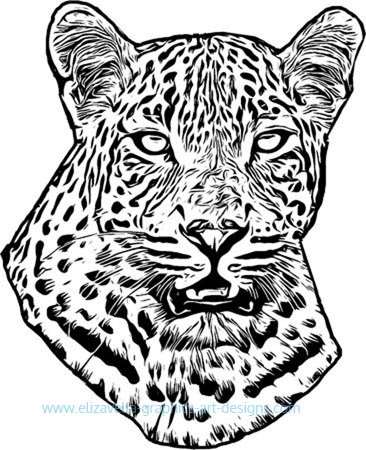 snow leopard printable animal art 
